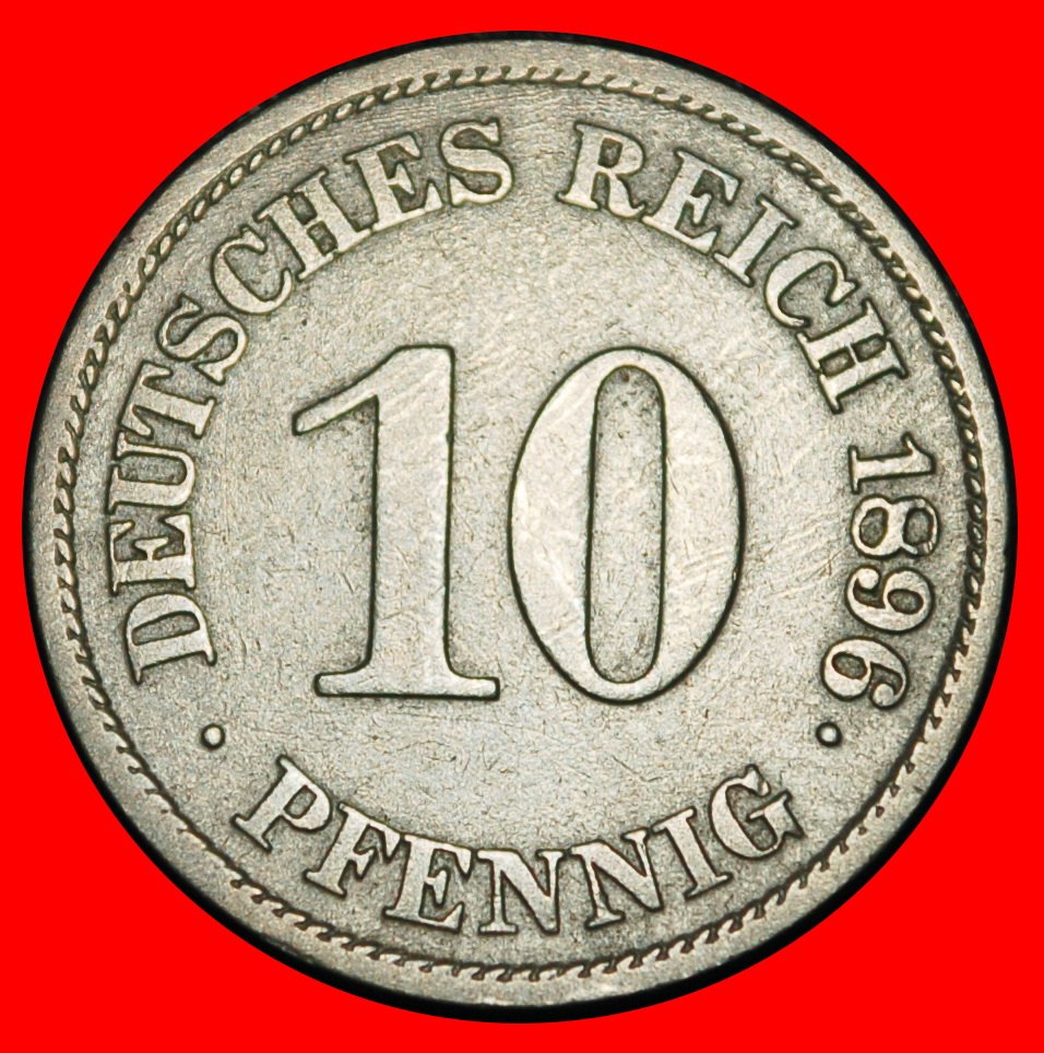  Ⰶ ADLER (1890-1916): DEUTSCHLAND ★ 10 PFENNIG 1896E SACHSEN! WILHELM II. (1888-1918)★OHNE VORBEHALT!   