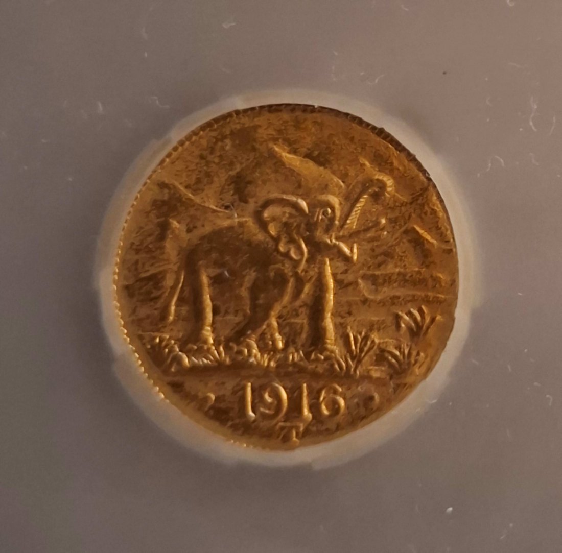  DEUTSCH-OSTAFRIKA 15 Rupien 1916 T (J 728a) - seltene koloniale Goldmünze VZ+ - SANGS Zertifikat   