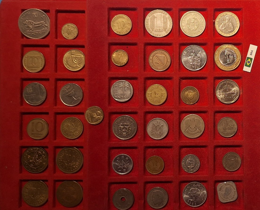  1 Stotinka bis 1 Lew Bulgarien, Israel, Brasilien u.a. Gesamtgewicht 164g   