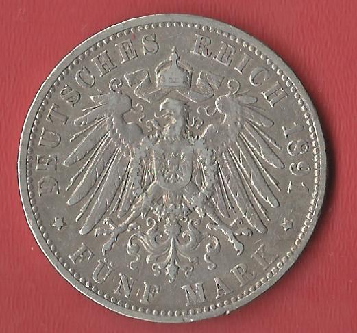  5 Mark Hamburg 1891  Koblenzer Muenzen Studio Münzankauf Koblenz Frank Maurer AL581   