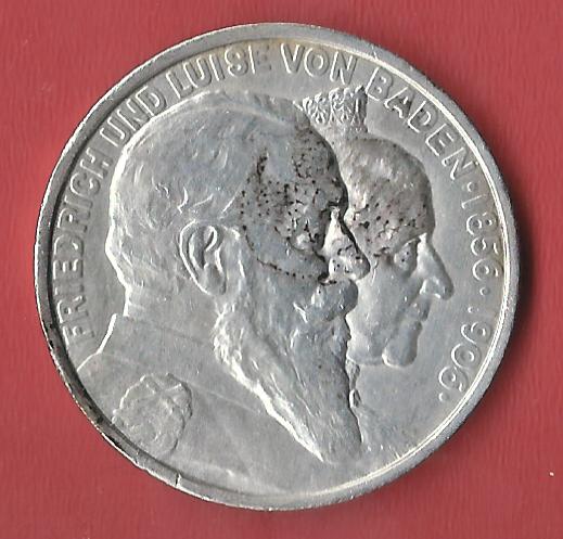  5 Mark Baden Hochzeit 1906 Koblenzer Muenzen Studio Münzankauf Koblenz Frank Maurer AL584   