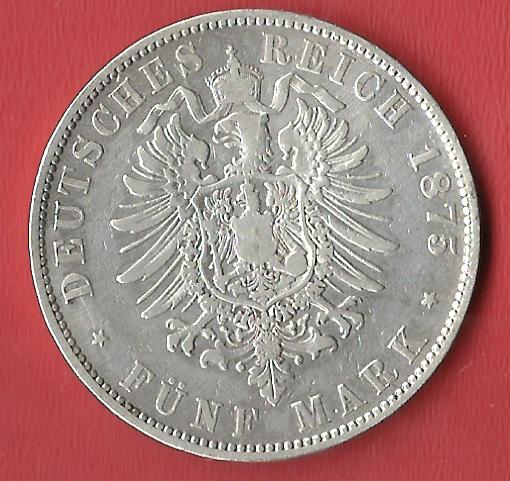  5 Mark Sachsen 1875 E Koblenzer Muenzen Studio Münzankauf Koblenz Frank Maurer AL586   