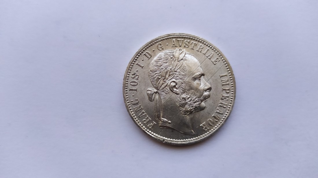  1 Florin 1878 Austria  Silver 900  UNC   
