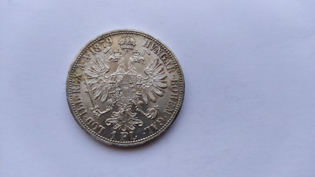 1 Florin 1879 Austria Silver 900 UNC