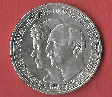  3 Mark Anhalt 1914 Koblenzer Muenzen Studio Münzankauf Koblenz Frank Maurer AL589   