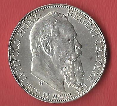  2 Mark Luitpold 1911 Koblenzer Muenzen Studio Münzankauf Koblenz Frank Maurer AL591   
