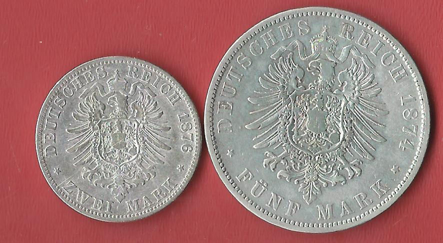  2+5 Mark Wilhelm I Koblenzer Muenzen Studio Münzankauf Koblenz Frank Maurer AL593   