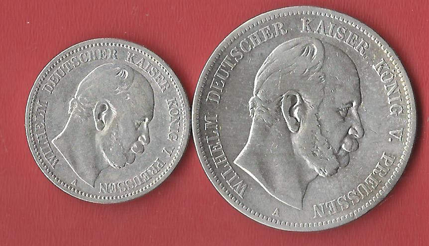  2+5 Mark Wilhelm I Koblenzer Muenzen Studio Münzankauf Koblenz Frank Maurer AL593   