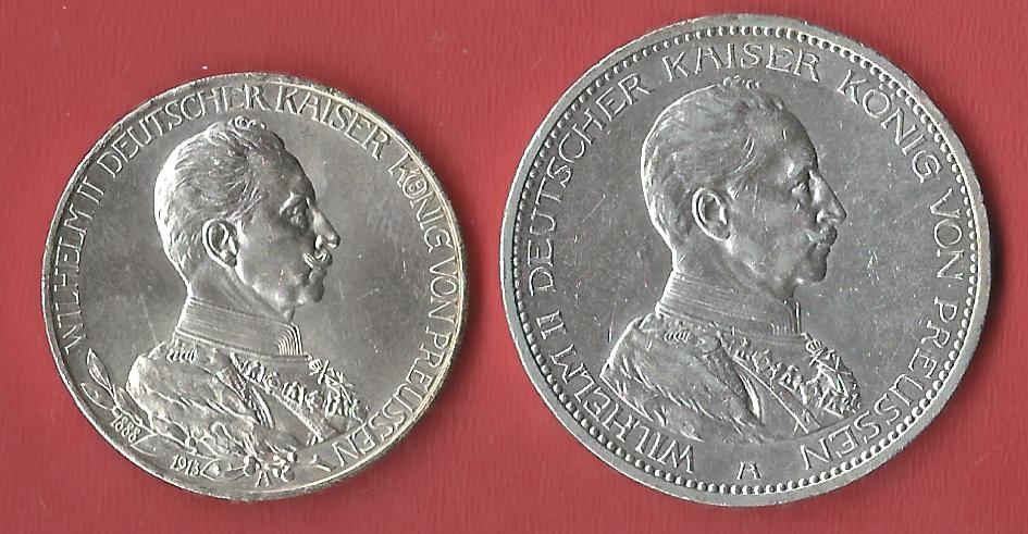  3+5 Mark Kaiser in Uniform Koblenzer Muenzen Studio Münzankauf Koblenz Frank Maurer AL594   