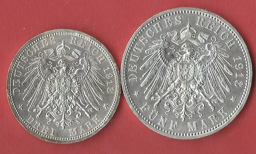  3+5 Mark Kaiser in Uniform Koblenzer Muenzen Studio Münzankauf Koblenz Frank Maurer AL594   
