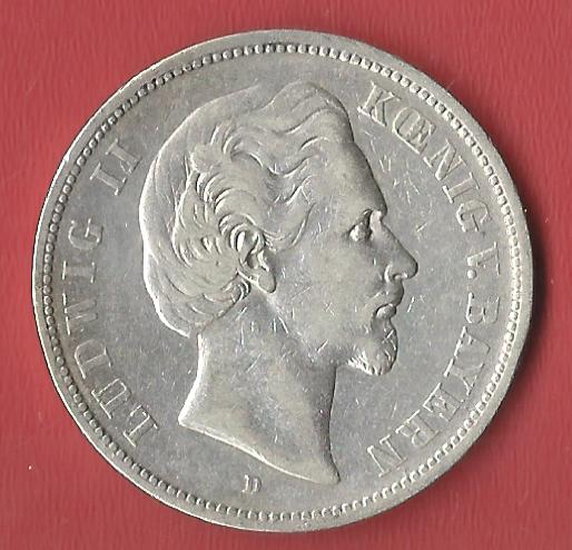  5 Mark Bayern 1874 D Koblenzer Muenzen Studio Münzankauf Koblenz Frank Maurer AL596   