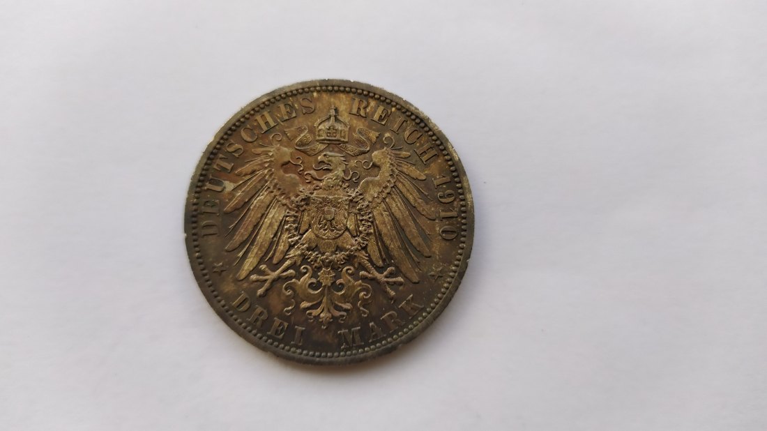  3 Mark 1910 A  Saxe-Weimar-Eisenach  Germany   Mintage 133 000   