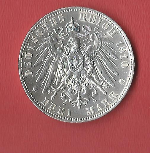  3 Mark Sachsen 1910 Koblenzer Muenzen Studio Münzankauf Koblenz Frank Maurer AL599   