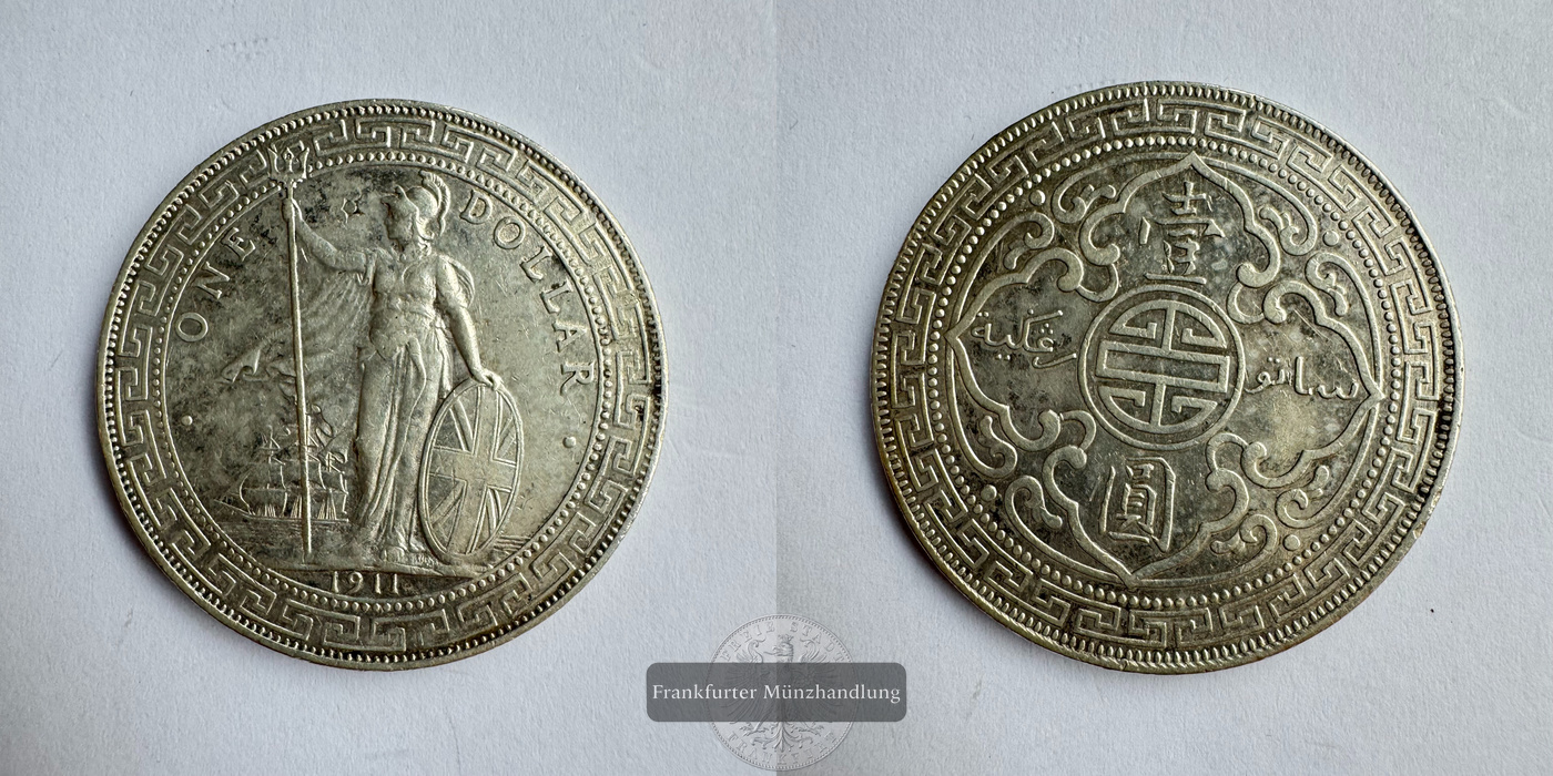  Vereinigtes Königreich / 1 Dollar (British Trade $) 1911 (1895-1935) FM-Frankfurt Feinsilber: 24,25g   