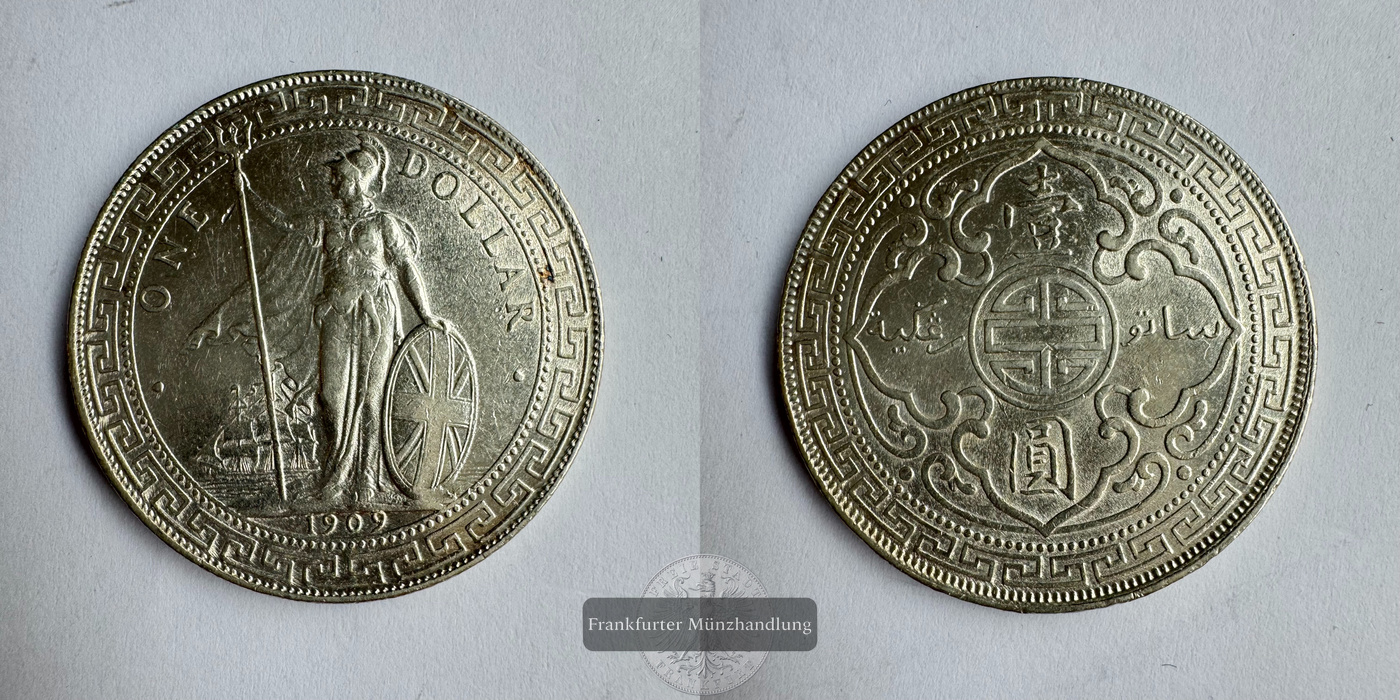  Vereinigtes Königreich / 1 Dollar (British Trade $) 1909 (1895-1935) FM-Frankfurt Feinsilber: 24,25g   