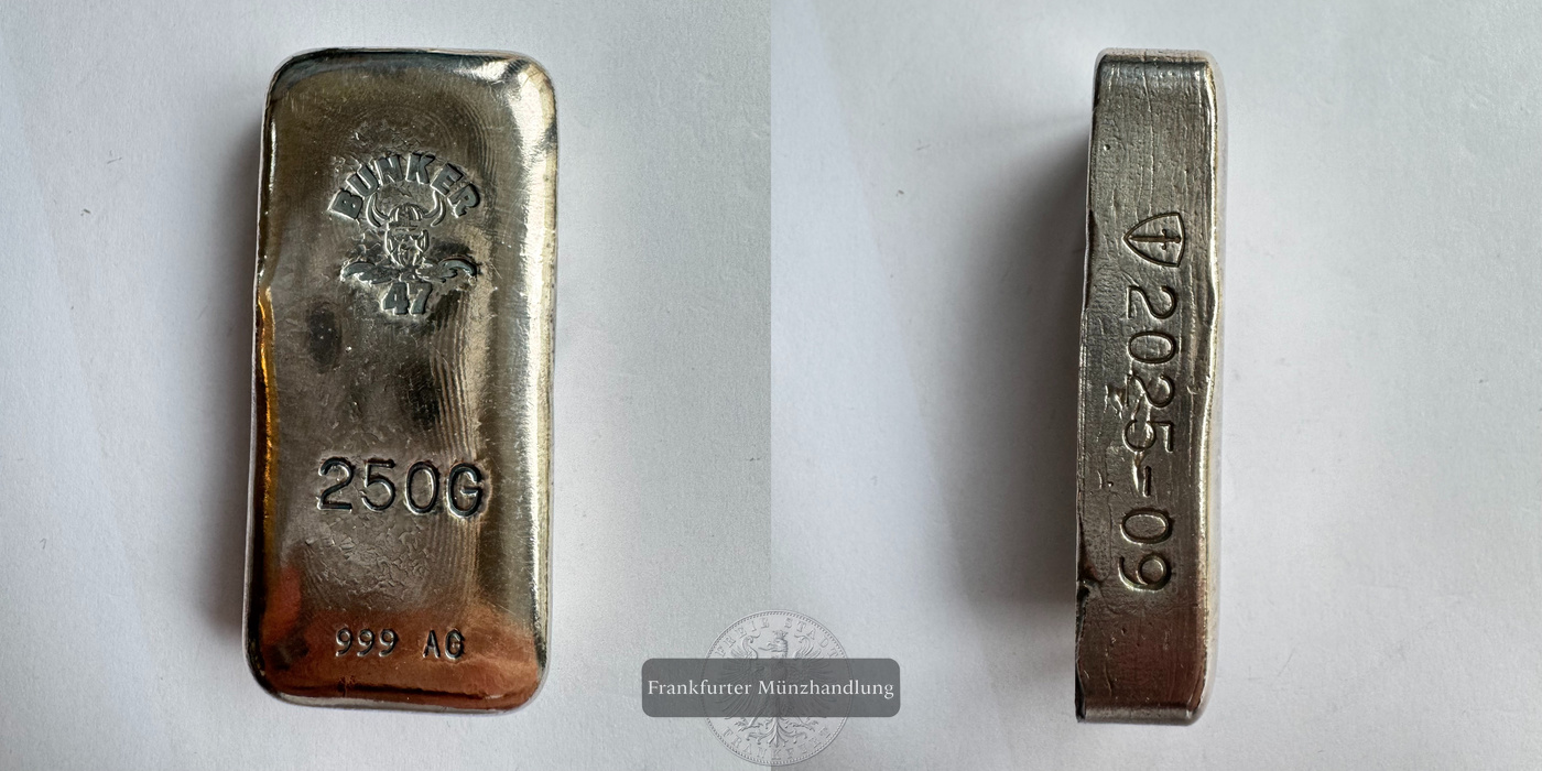  Deutschland / Bunker 47 250g Silberbarren 2025 FM-Frankfurt Feinsilber: 253,7g   