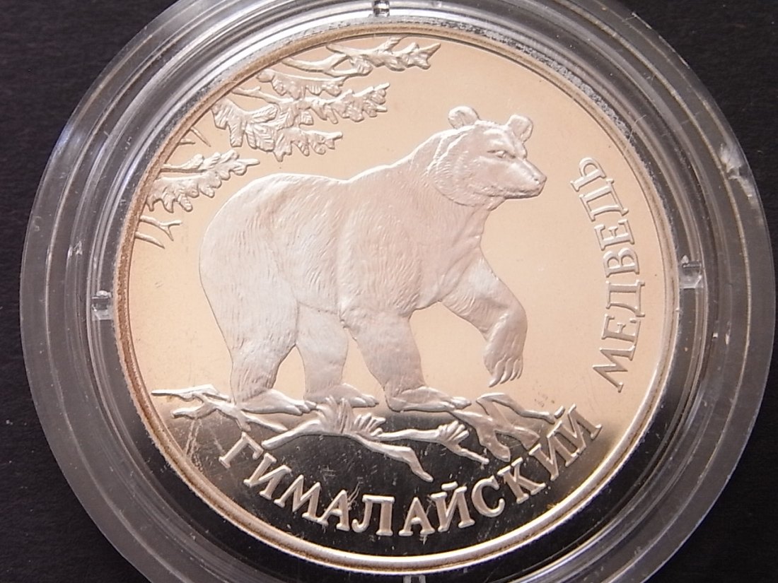  Russland 1 Rubel Braunbär 1994 Proof   