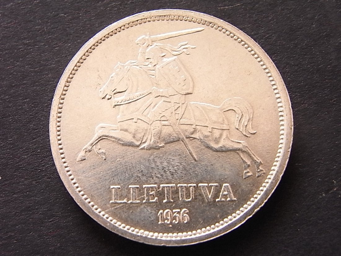  Litauen 5 Litai 1936 vzgl Silber   