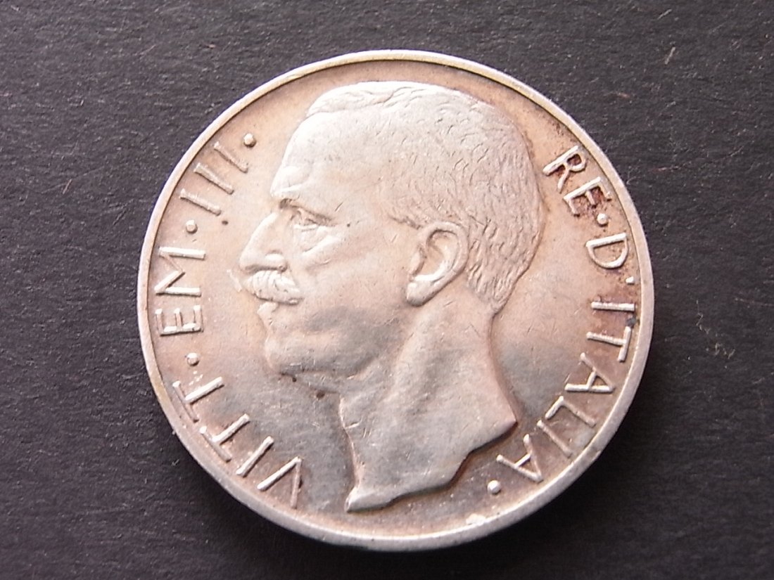  Italien 10 Lire 1927 ss Silber KM68.1 Vittorio Emanuele III   