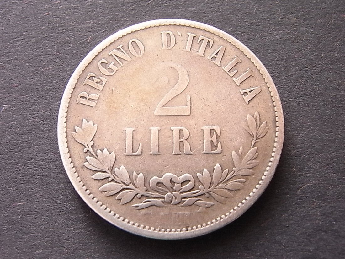  Italien 2 Lire 1863 NBN s KM16.2 Silber   