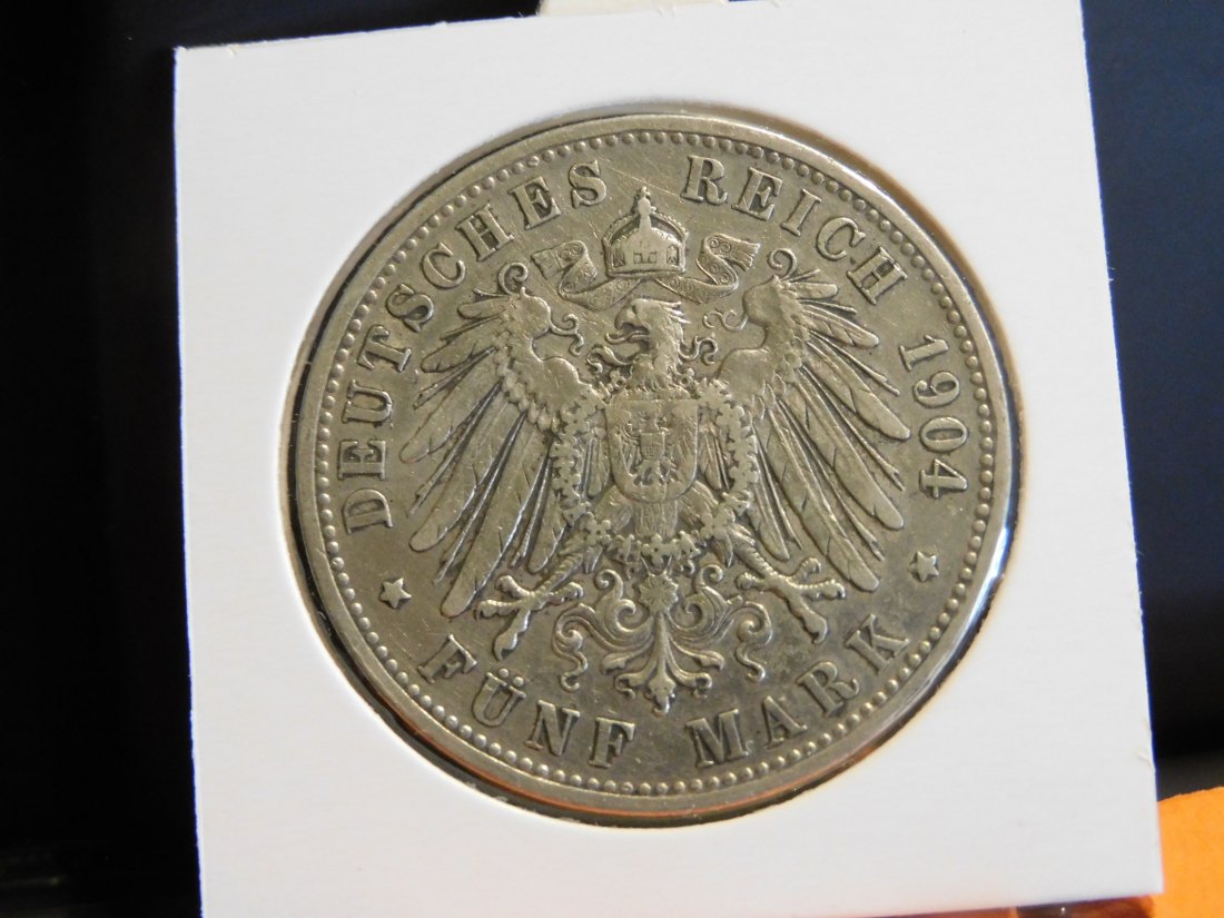  GERMANY 5 MARK 1904 BAVARIA.GRADE-PLEASE SEE PHOTOS.   