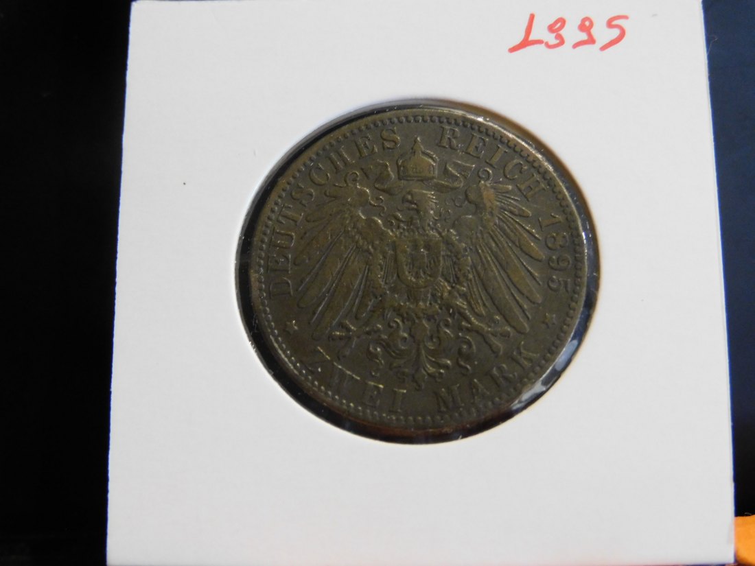  GERMANY 2 MARK 1895 HESSEN.GRADE-PLEASE SEE PHOTOS.   