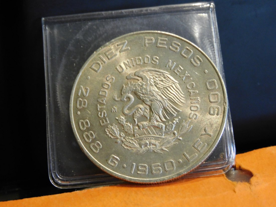  MEXICO 10 PESOS 1960.GRADE-PLEASE SEE PHOTOS.   
