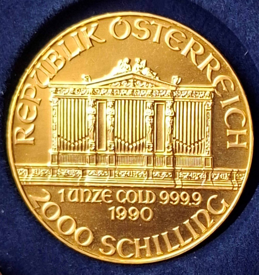  ÖSTERREICH 1 Philharmoniker 1990 - 1 Unze Gold - bankfrisch   