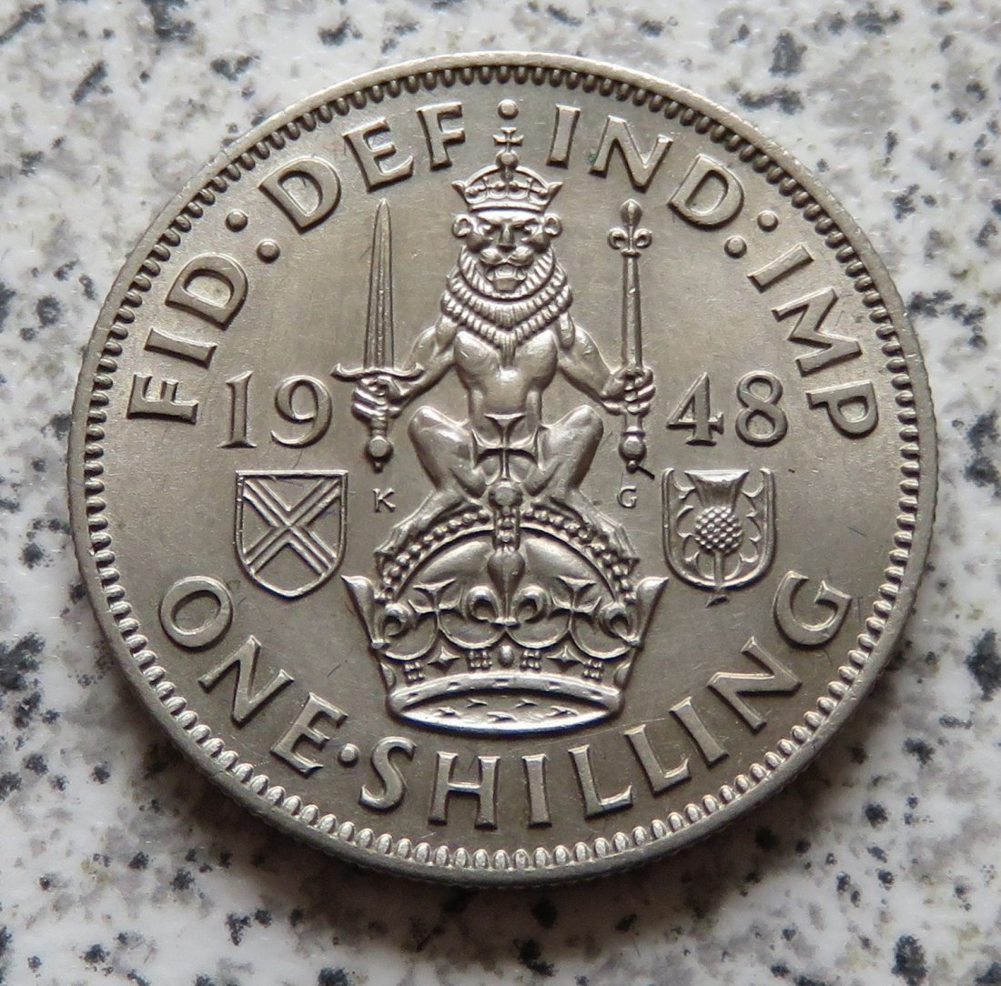  Großbritannien 1 Shilling 1948, Schottisch, Erhaltung   