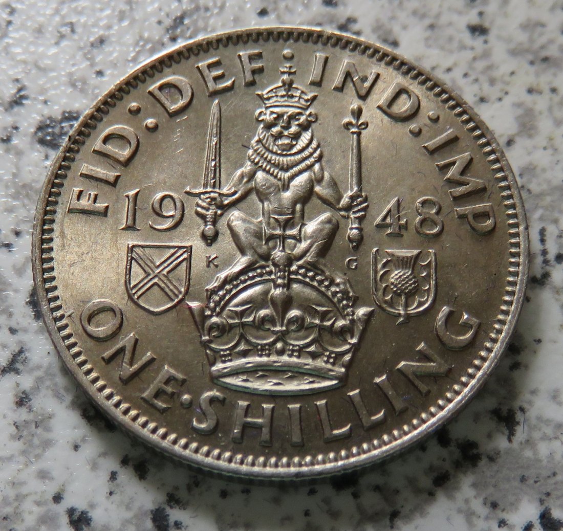  Großbritannien 1 Shilling 1948, Schottisch, Erhaltung   