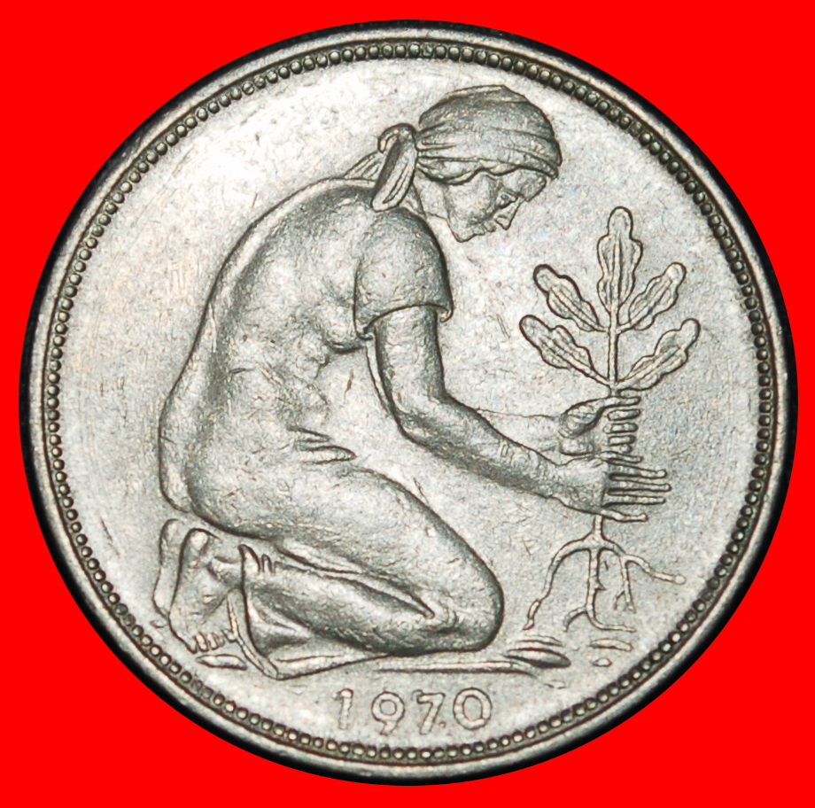  Ⰶ NOT COMMUNIST (1949-2001): GERMANY★50 PFENNIGS 1970D DISCOVERY! BAVARIA!★LOW START ★ NO RESERVE!   
