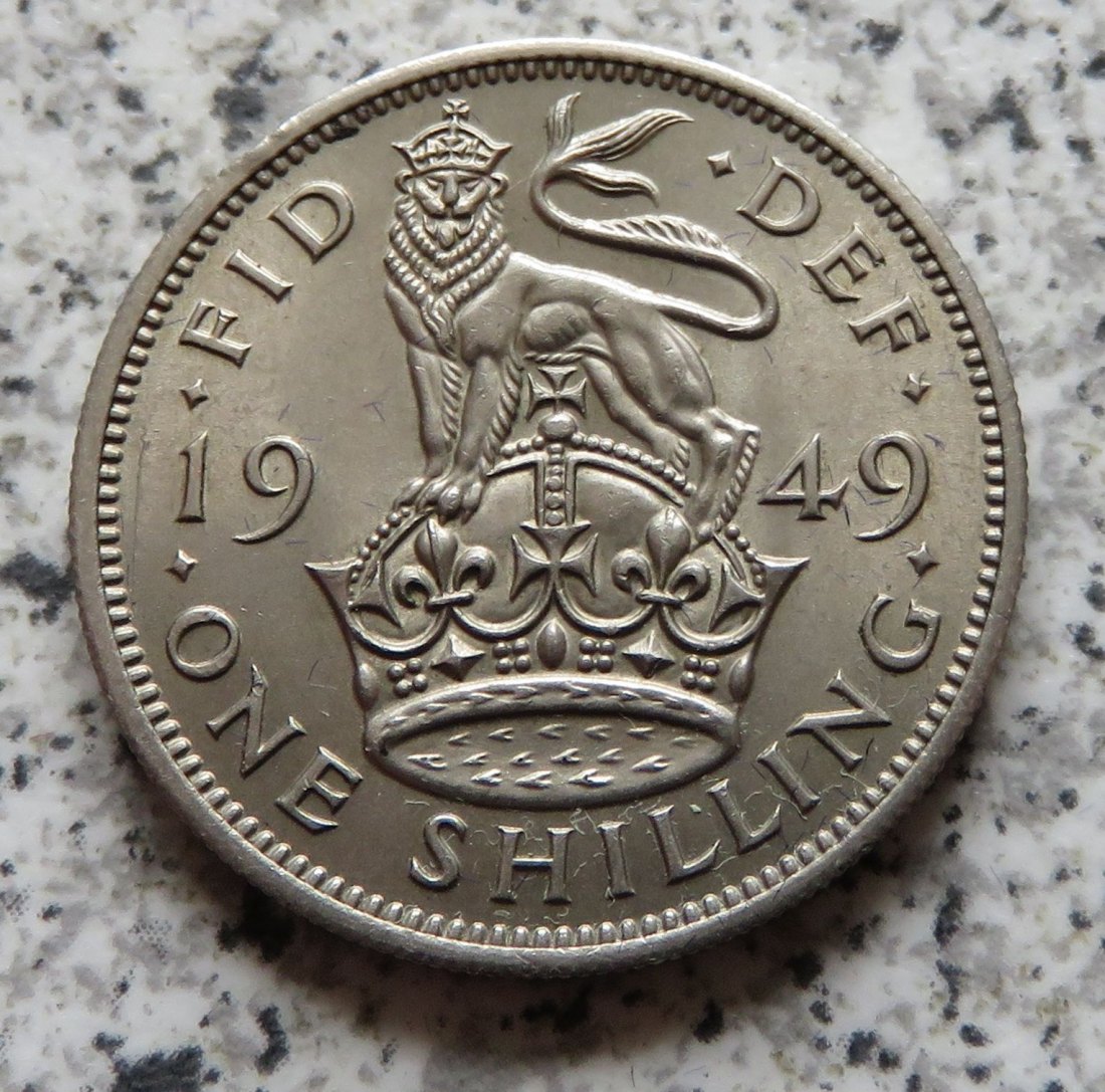  Großbritannien 1 Shilling 1949, Englisch, Erhaltung   