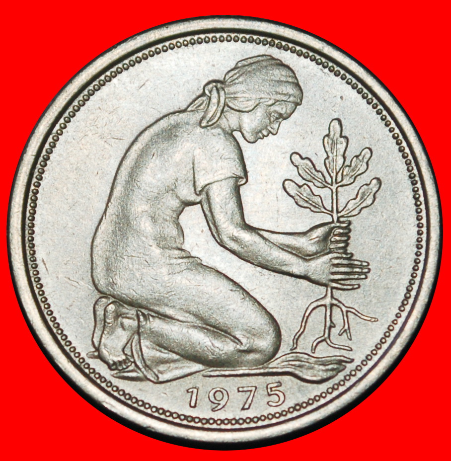  Ⰶ NOT COMMUNIST (1949-2001): GERMANY★50 PFENNIGS 1975G DISCOVERY! BADEN!★LOW START ★ NO RESERVE!   