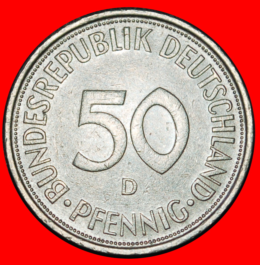  Ⰶ NOT COMMUNIST (1949-2001): GERMANY★50 PFENNIGS 1972D DISCOVERY! BAVARIA!★LOW START ★ NO RESERVE!   
