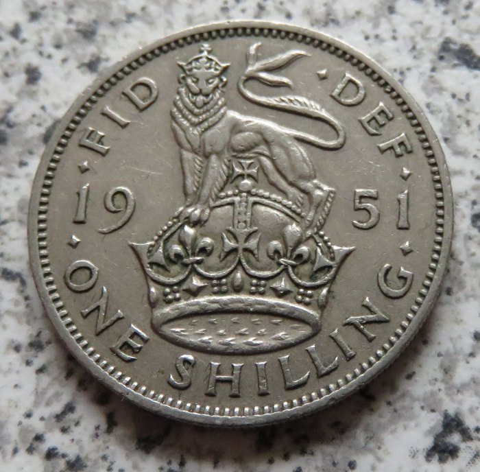  Großbritannien 1 Shilling 1951, Englisch   