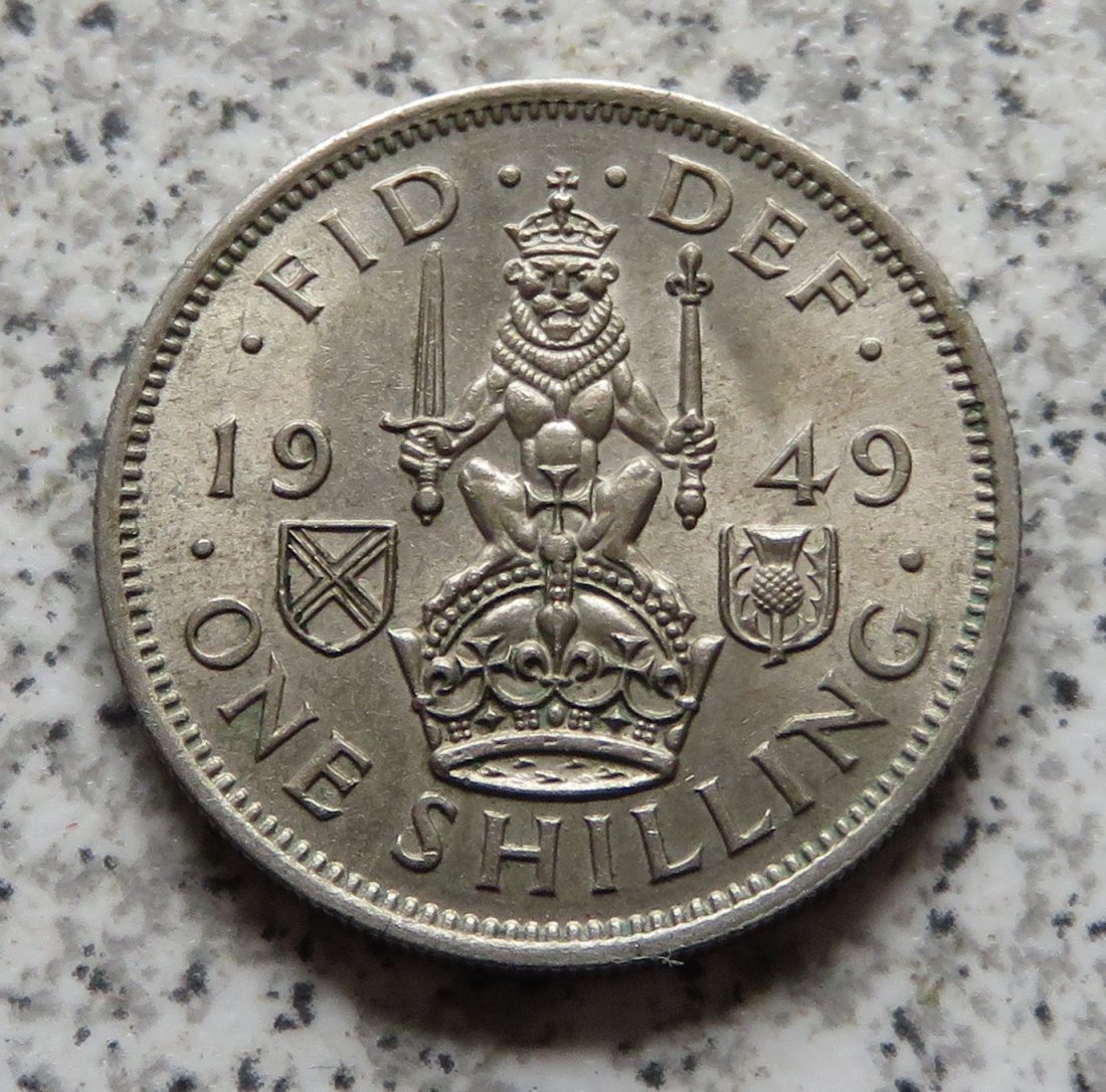  Großbritannien 1 Shilling 1949, Schottisch, Erhaltung   