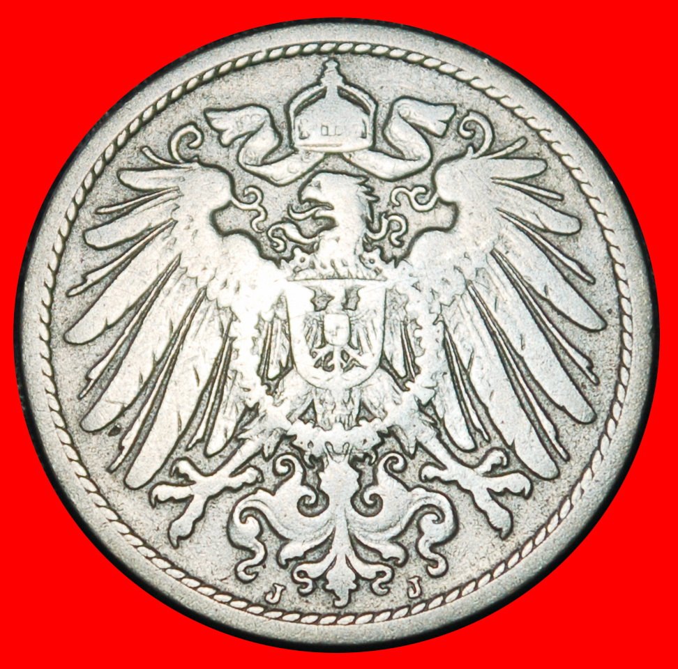  Ⰶ EAGLE (1890-1916): GERMANY★10 PFENNIGS 1893J HAMBURG! WILLIAM II 1888-1918★LOW START ★ NO RESERVE!   