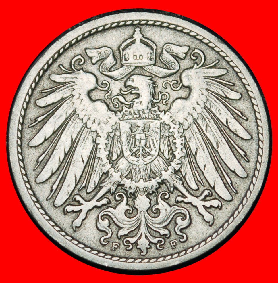  Ⰶ EAGLE (1890-1916): GERMANY★10 PFENNIGS 1896F WUERTT.! WILLIAM II 1888-1918★LOW START ★ NO RESERVE!   