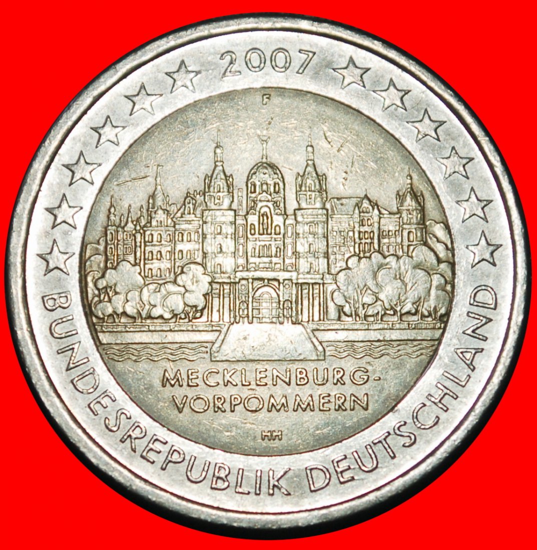  Ⰶ MECKLENBURG-VORPOMMERN:GERMANY★2 EURO 2007F BADEN-WUERTTEMBERG★NON-PHALLIC★LOW START ★ NO RESERVE!   