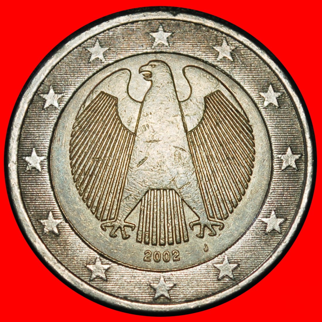  Ⰶ PHALLIC TYPE (2002-2006): GERMANY★ 2 EUROS 2002J HAMBURG DOUBLE DATE EAGLE★LOW START ★ NO RESERVE!   