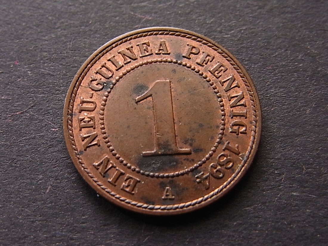  Deutsch Neuguinea 1 Pfennig 1894 unc Flecken Jaeger701   