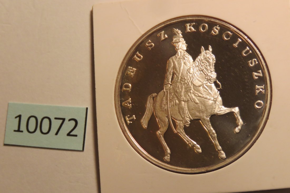  10072 Polen 1990 - 100.000 zt - Kosciusczko auf Pferd - 31,1 g SILBER 0.999   