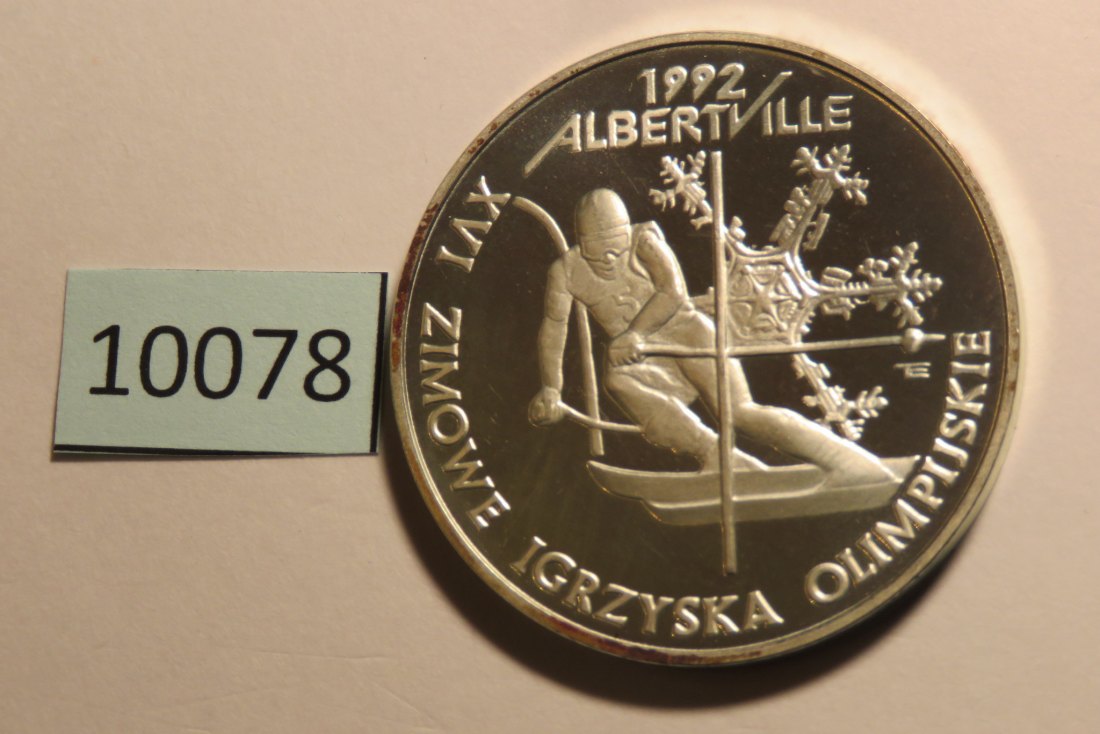  10078 Polen 1991 - 200.000 zt - Olympia Ski Alpin - 31,1 g SILBER 0.925   