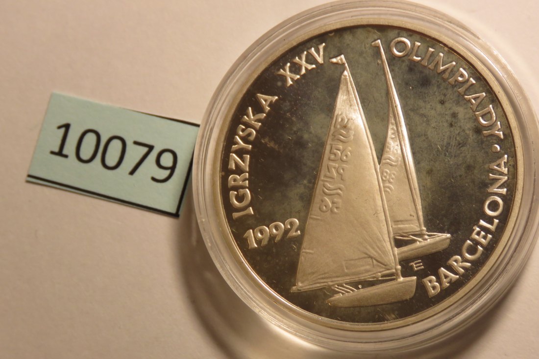  10079 Polen 1991 - 200.000 zt - Olympia Segeln - 31,1 g SILBER 0.925   