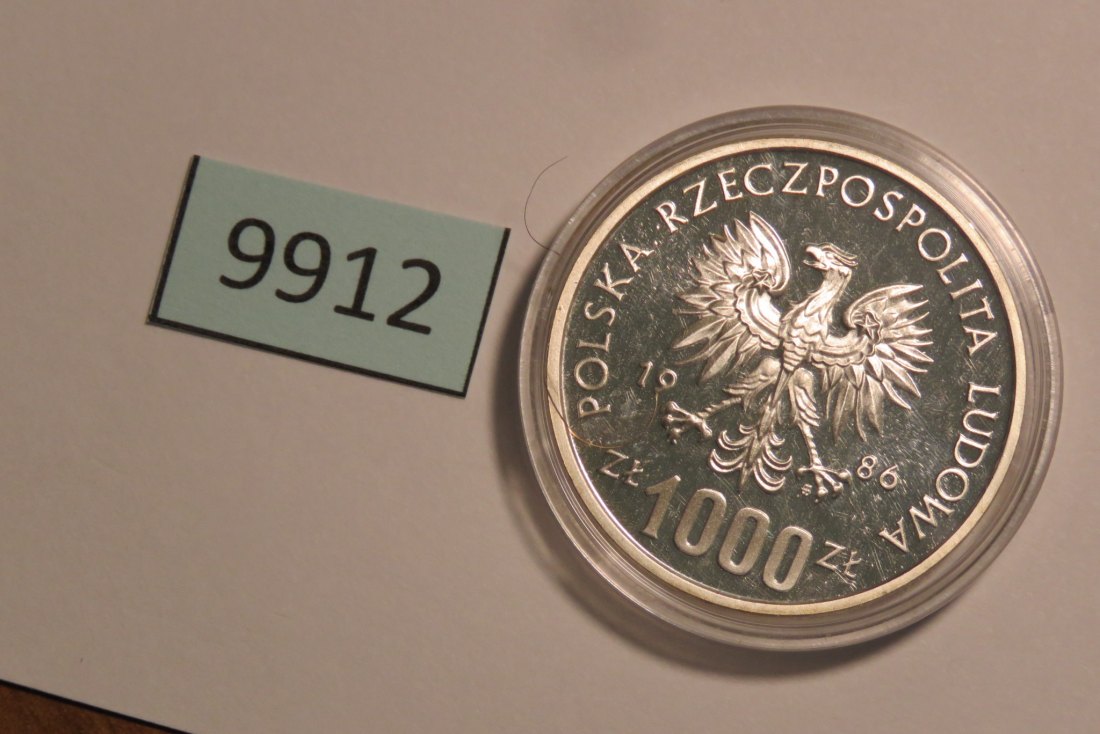  9912 Polen 1986 - 1000 zt - Proba - Eule   