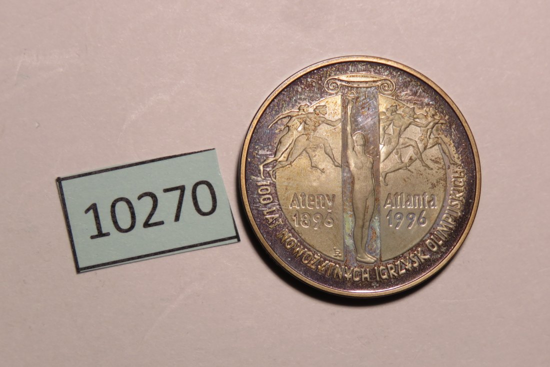  10270 Polen 1995 - 10 zt - Olympia Athen 1996 - 14,1 g SILBER 0.925   