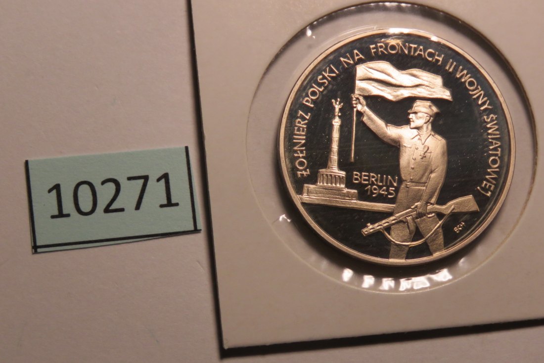  10271 Polen 1995 - 10 zt - Einnahme von Berlin - 14,1 g SILBER 0.925   