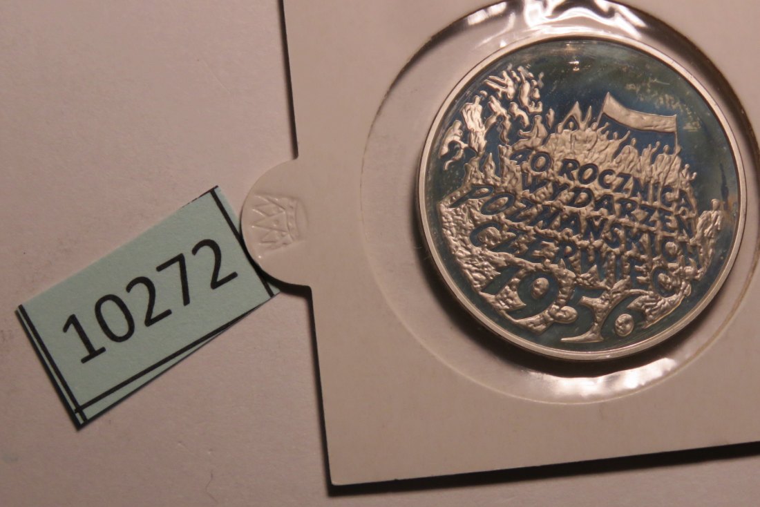  10272 Polen 1996 - 10 zt - 40 Jahre Aufstand Posen - 14,1 g SILBER 0.925   