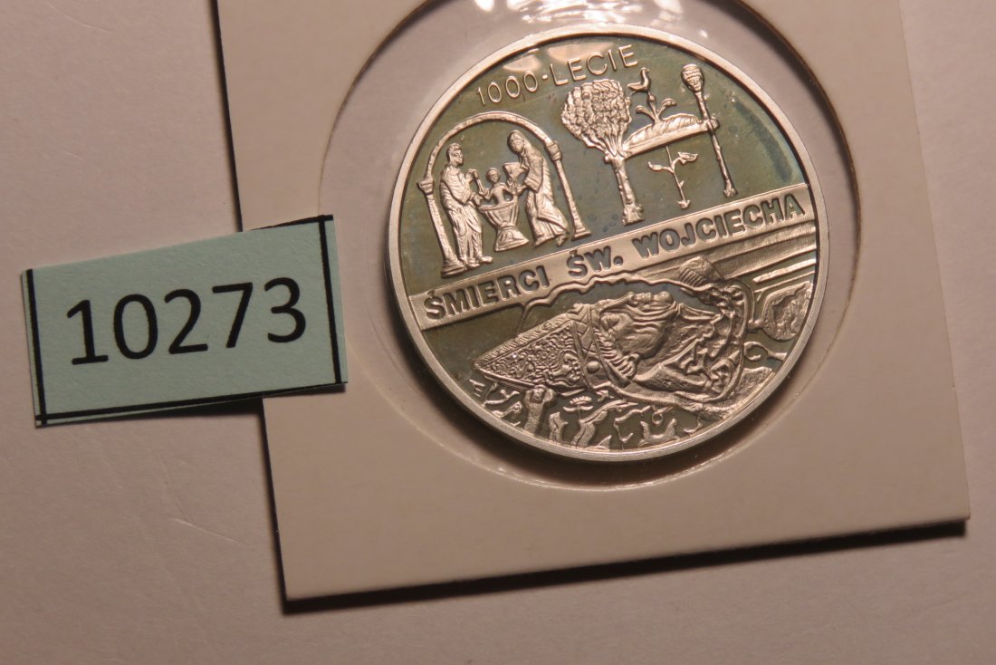  10273 Polen 1997 - 10 zt - 1000 Jahre Bischof Wojciech - 14,1 g SILBER 0.925   