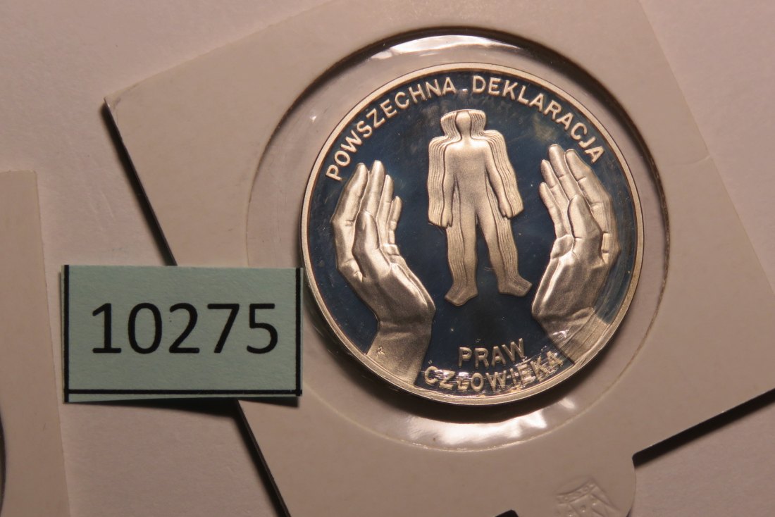  10275 Polen 1998 - 10 zt - Figur zw. Händen - 14,1 g SILBER 0.925   